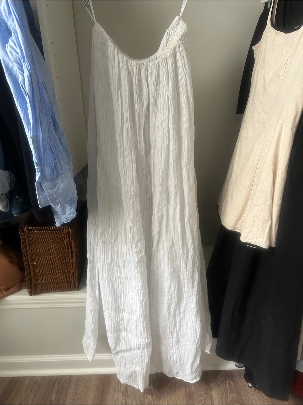 DISSH White Crinkle Maxi Skirt